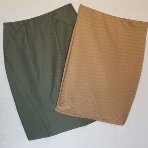 TWO Textured Bodycon Midi Skirts